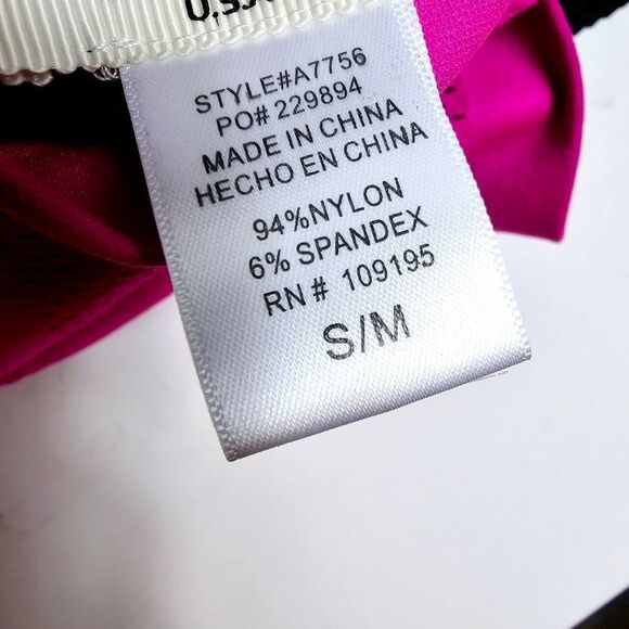 Nylon Mesh Cutout Bodysuit Mockneck  Top FUCHSIA Pink NWT Size S/M and M/L - Picture 8 of 10